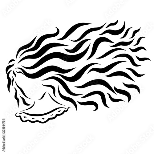 Beautiful lady with long thick hair