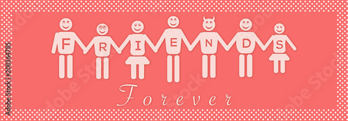 Happy Friendship Day background with joining hands together.