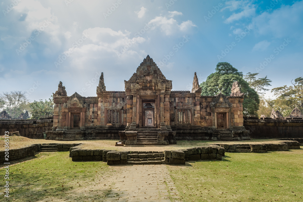 Fototapeta premium Thai travel tourism and Learning at Panomrung castle, Buriram province Thailand
