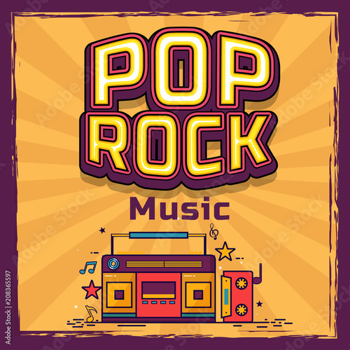 Retro Music Party Poster Design. Night Club or Disco Advertisement Promotional Banner Design.