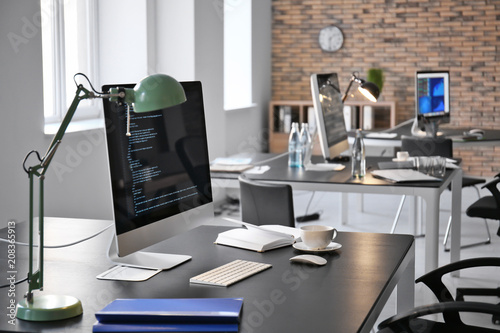 Office interior with comput...
