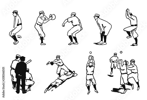 Baseball Player Set #vector #isolated - Baseball Spieler Set