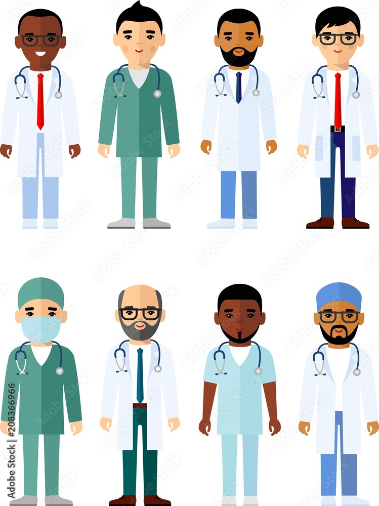 Medicine set of medical people, doctor and nurse. Vector illustration of a medical team, doctor, practitioner, physician, nurse.
Medicine set of medical people, doctor and nurse. Vector illustration of a medical team, doctor, practitioner, physician, nurse.
