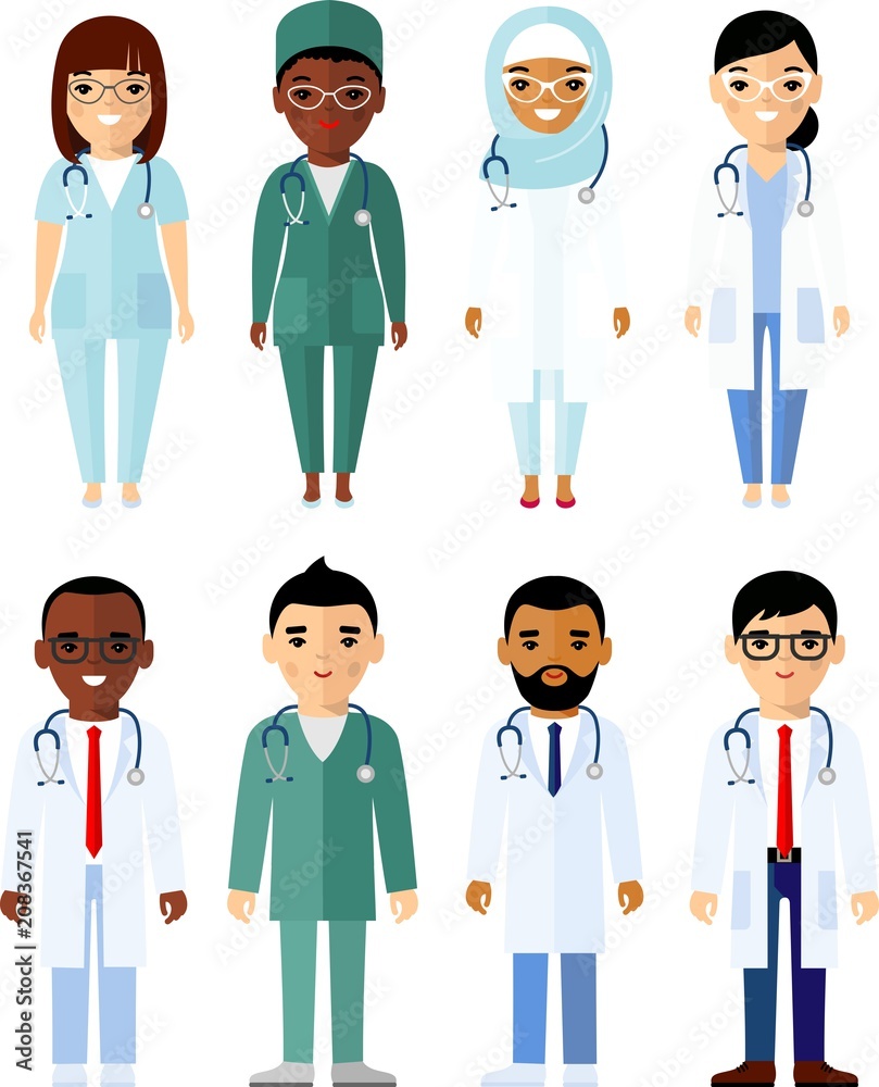 Medicine set of medical people, doctor and nurse. Vector illustration of a medical team, doctor, practitioner, physician, nurse.
Medicine set of medical people, doctor and nurse. Vector illustration of a medical team, doctor, practitioner, physician, nurse.