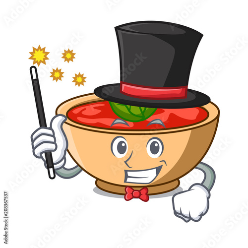 Magician tomato soup character cartoon