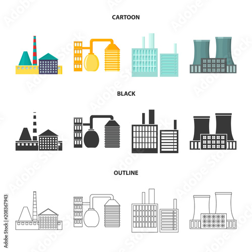 Industry, production.Factory set collection icons in cartoon,black,outline style vector symbol stock illustration web.