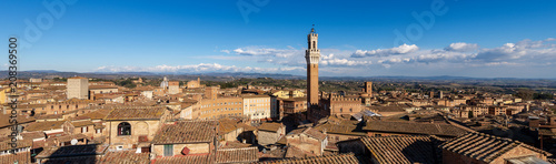 Cityscape of Siena with the Torre del Mangia, Tuscany, Italy   © Alberto Masnovo
