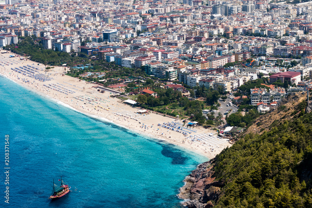 City, beach and sea aerial view