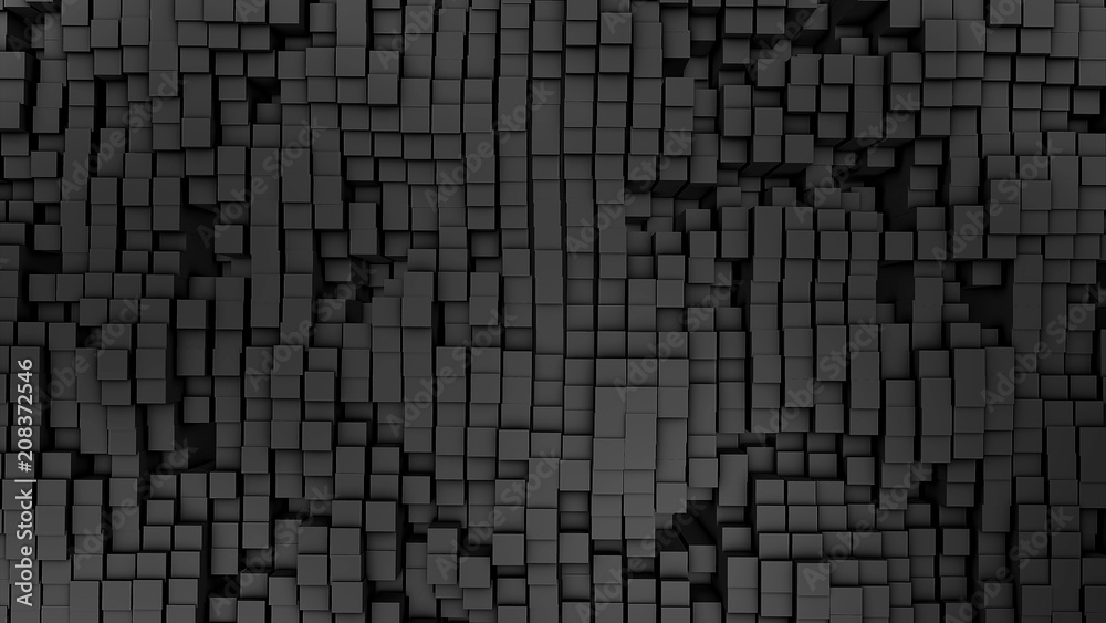 3D render Digital background of the many grey squares 3D render Digital background of the many grey squares