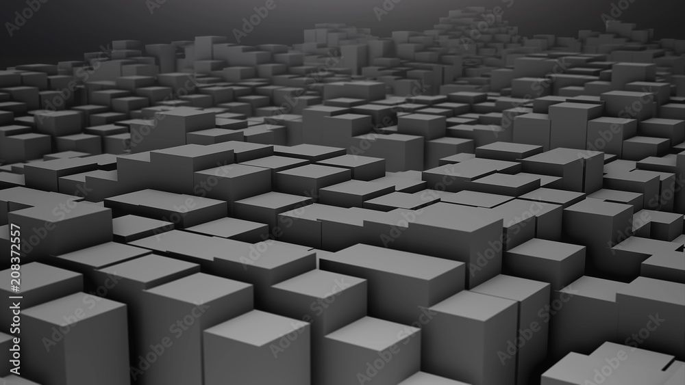 3D render Digital background of the many grey squares 3D render Digital background of the many grey squares