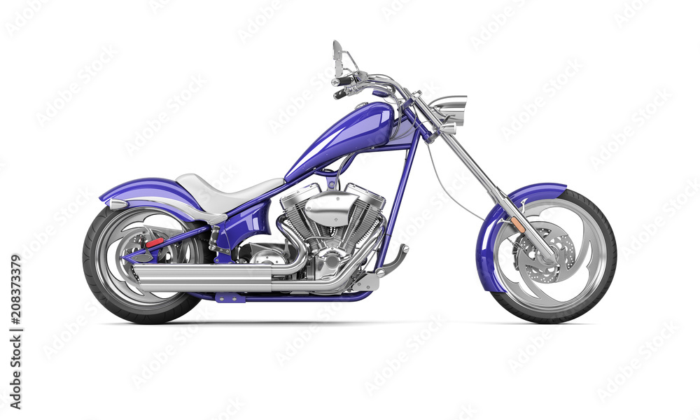3D render biker motorcycle on a white background 3D render biker motorcycle on a white background