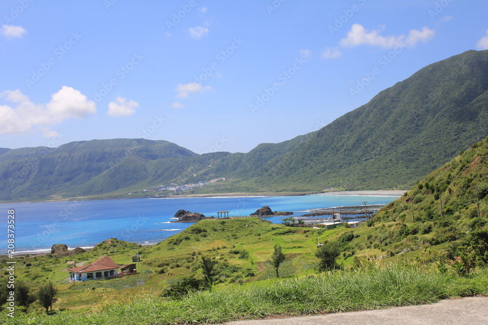 Obraz premium Beautiful sea and mountain views at Lanyu , Orchid island, Taitung, Taiwan.