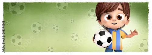 Obraz chłopiec i piłka nożna