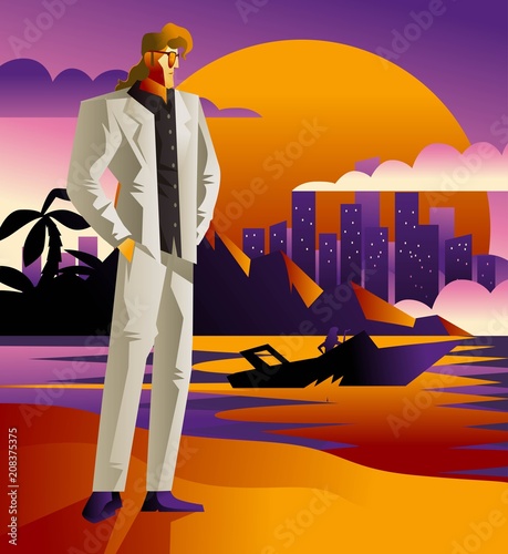 man in beach