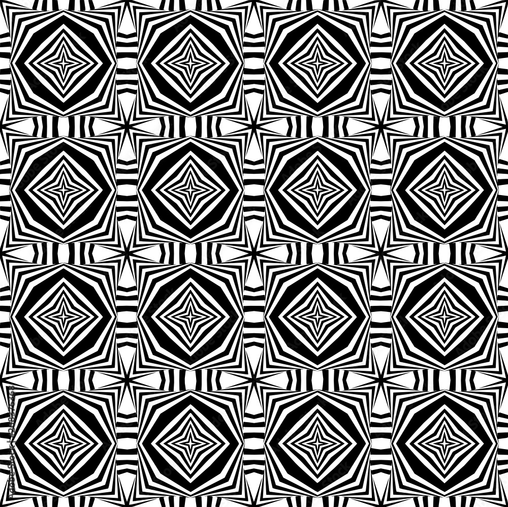 Seamless geometric pattern with a stripes and optical illusion 