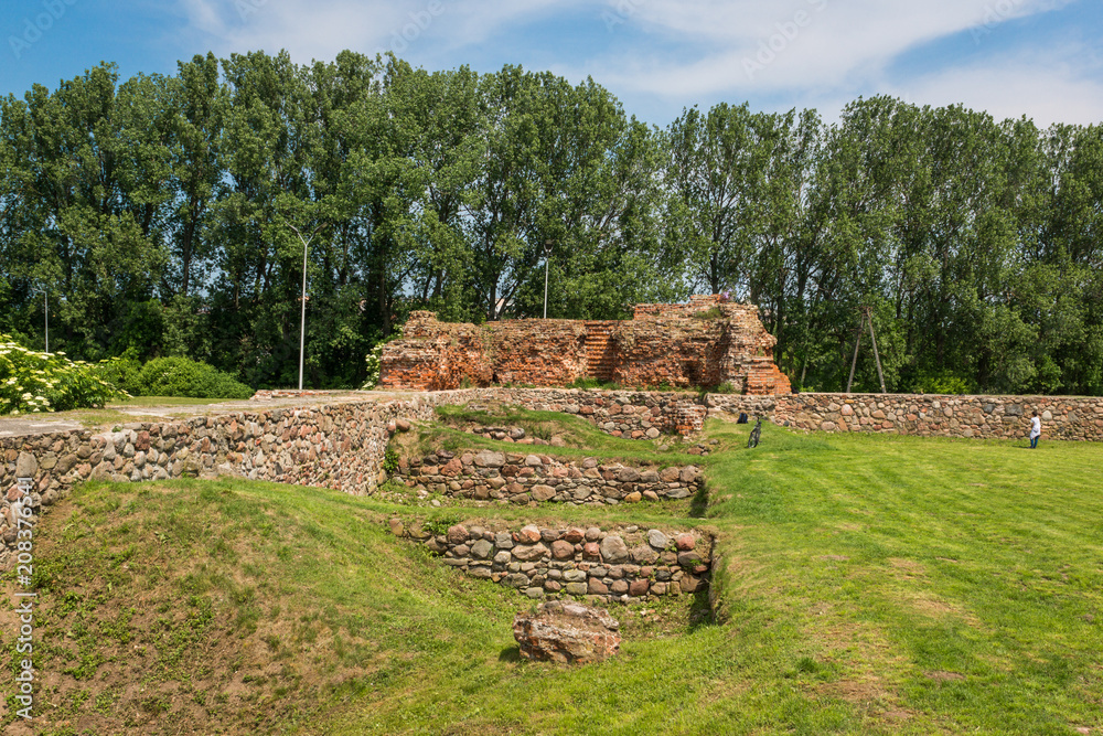 Ruins of the Gothic castle of Mazovian Dukes in Rawa Mazowiecka, Lodzkie, Poland