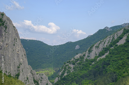 Peak of a mountain against a blue sky 2