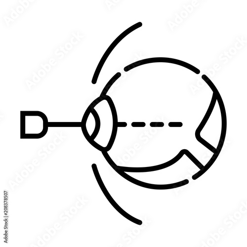 Laser eye surgery linear icon