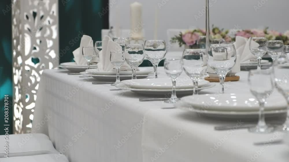 serving a festive table in a restaurant serving a festive table in a restaurant