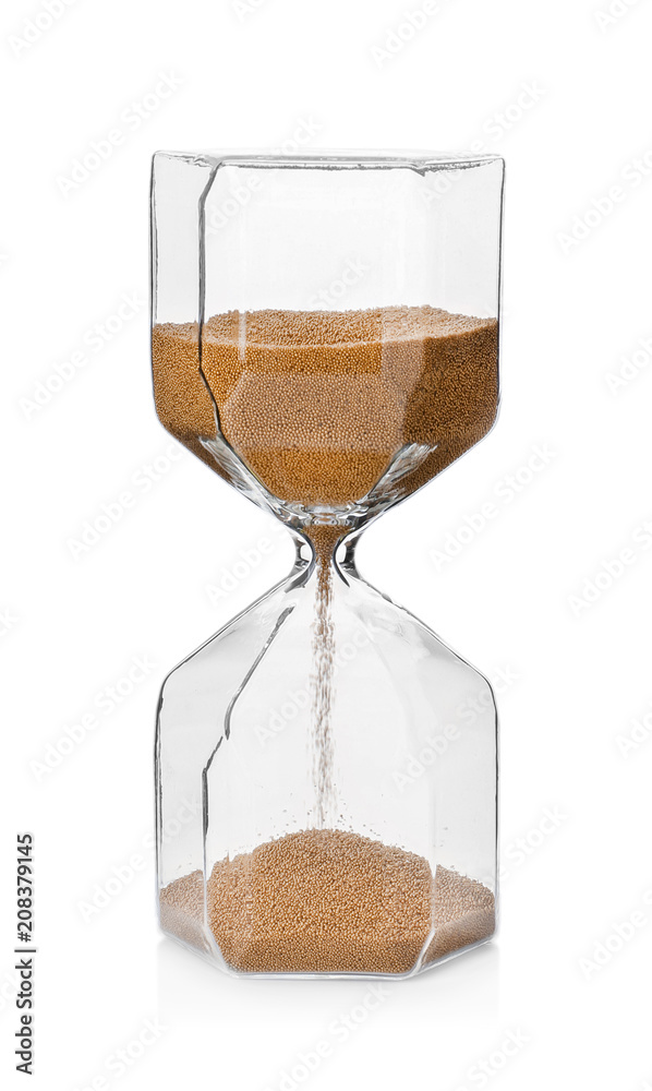 Hourglass on white background. Time management concept Hourglass on white background. Time management concept