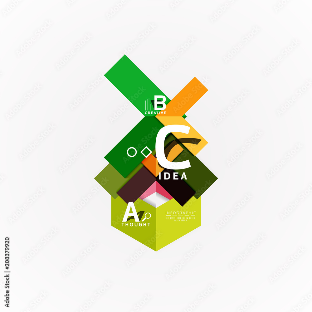 Vector infographic options banner, paper style design Vector infographic options banner, paper style design
