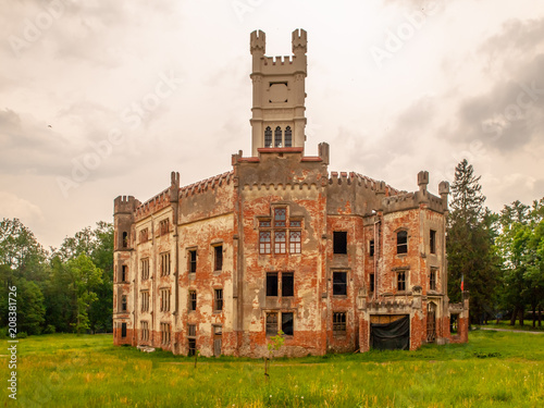 Ruins of old castle in Cesky Rudolec, Czech Republic. photo