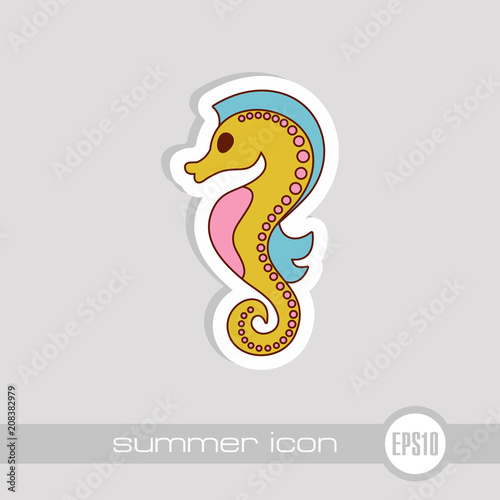 Sea Horse icon. Summer. Vacation
