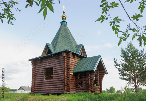 Wooden chapel in north of Russia