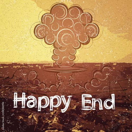 Atomic explosion vector clip art.
