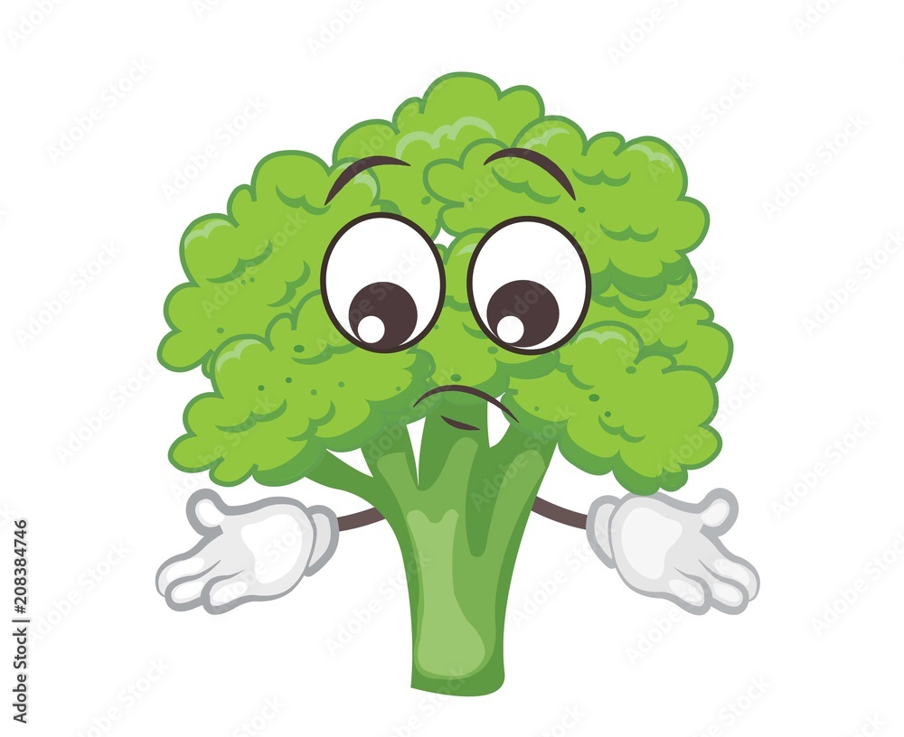 cute broccoli character. cartoon vector illustration cute broccoli character. cartoon vector illustration