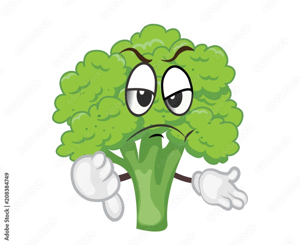 cute broccoli character. cartoon vector illustration cute broccoli character. cartoon vector illustration