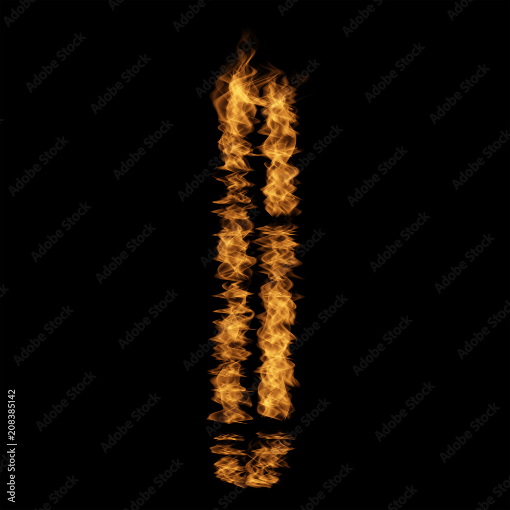 Hot fiery burning flame font made of blazing or raging orange yellow fire isolated on black background. 3D illustration of abstract grungy glowing hell or inferno danger concept energy design Hot fiery burning flame font made of blazing or raging orange yellow fire isolated on black background. 3D illustration of abstract grungy glowing hell or inferno danger concept energy design