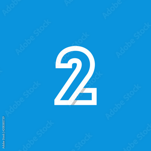 Vector Logo Number 2 White