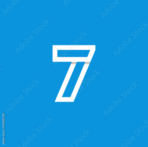 Vector Logo Number 7 White