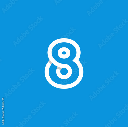 Vector Logo Number 8 White