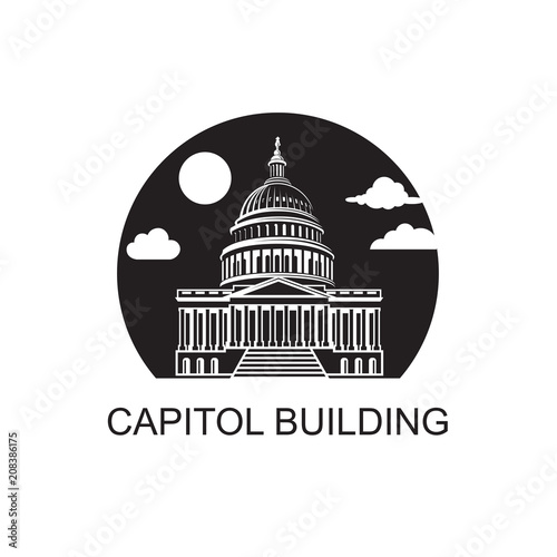 Wallpaper Mural United States Capitol building icon in Washington DC Torontodigital.ca