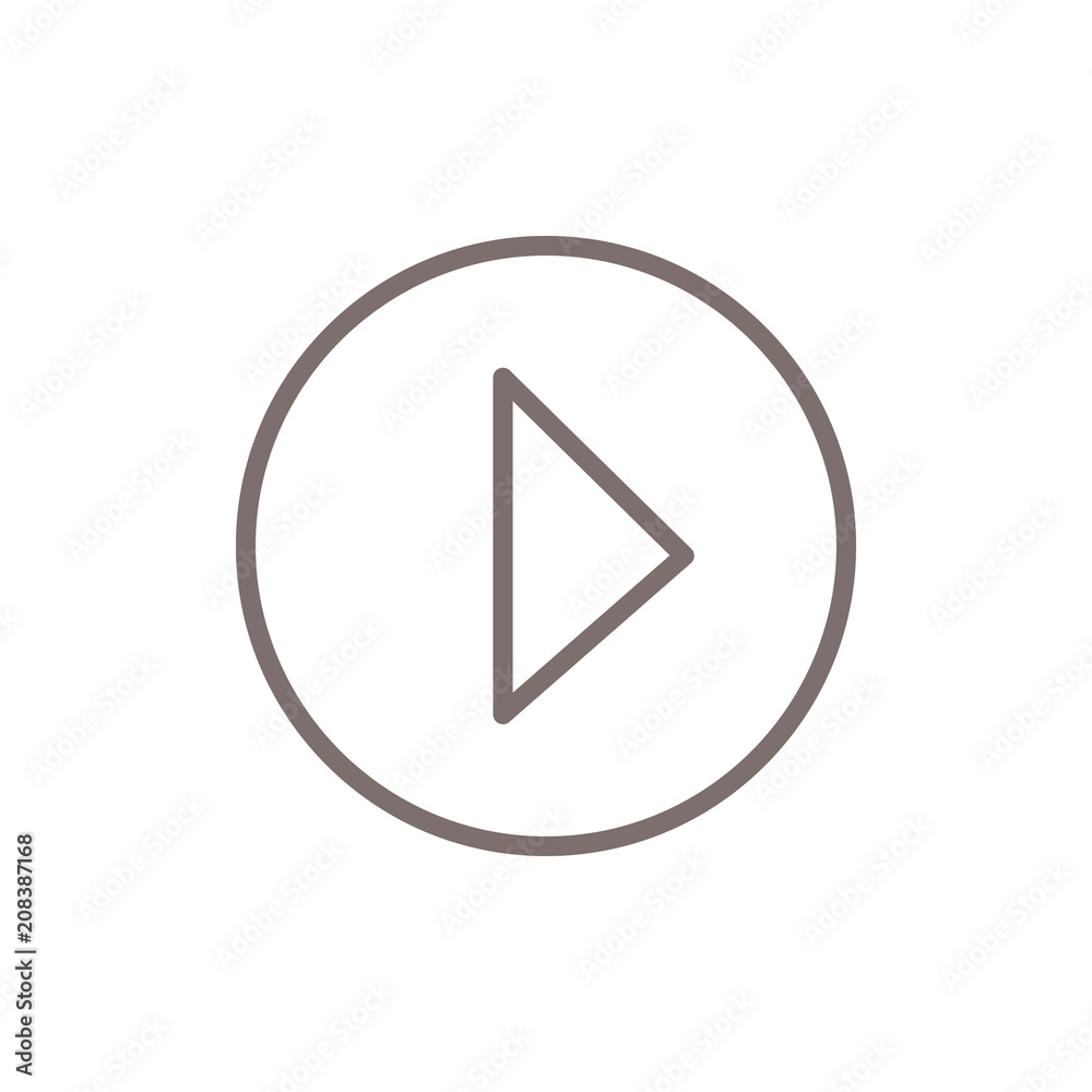 play button, play line button in circle, play vector on white background play button, play line button in circle, play vector on white background