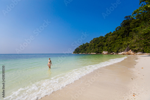 Tourist on secret beach Pangkor
