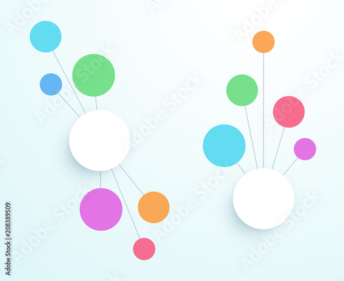 Abstract Vector Flat Vertical Mind Map Infographic