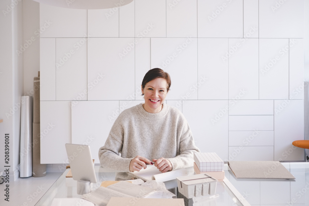 Portrait of woman in studio