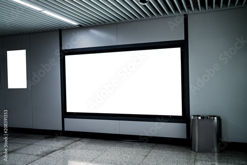 Empty billboards in subway stations