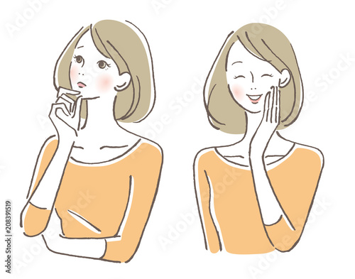 女性　悩み喜び　セット