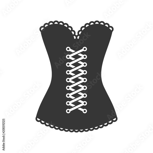 Women Black Corset Icon on White Background. Vector
