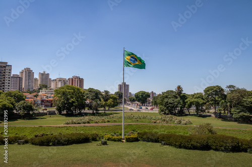 Brazilian Flag at Independence Park (Parque da Independencia) in Ipiranga - Sao Paulo, Brazil