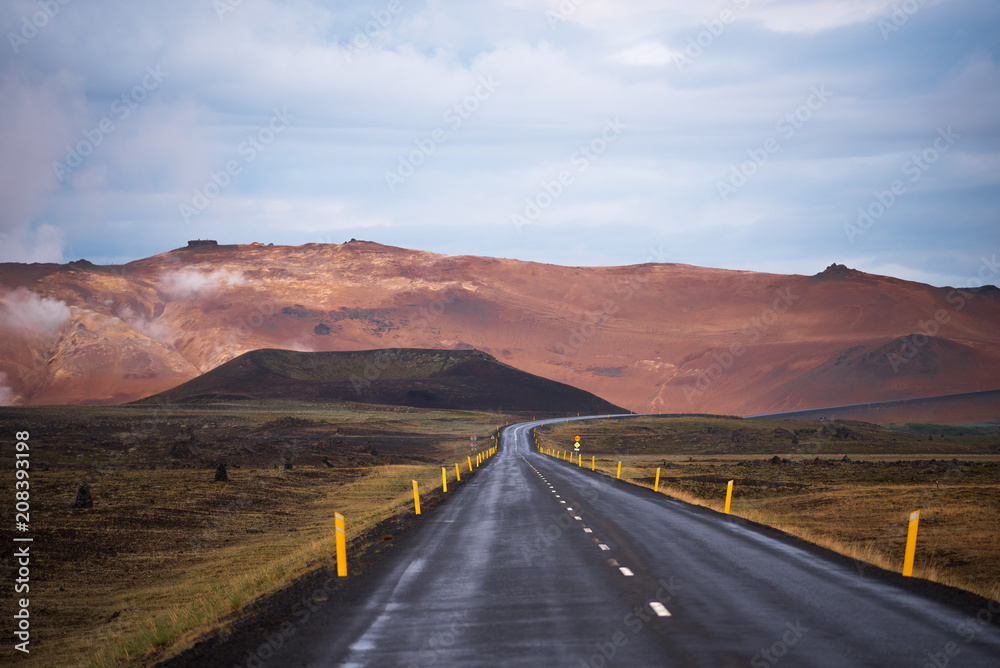 Landscape in the geothermal valley, Iceland