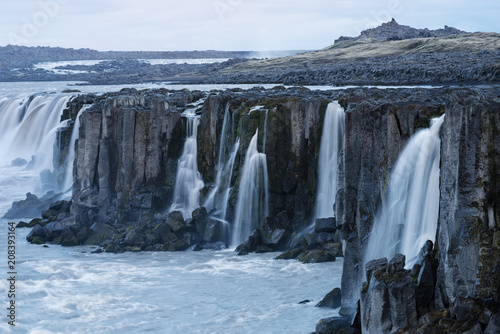 Cascade of Selfoss waterfall in Iceland