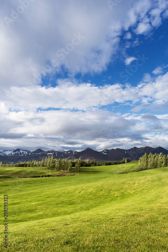 Landscape with golf courses in Iceland