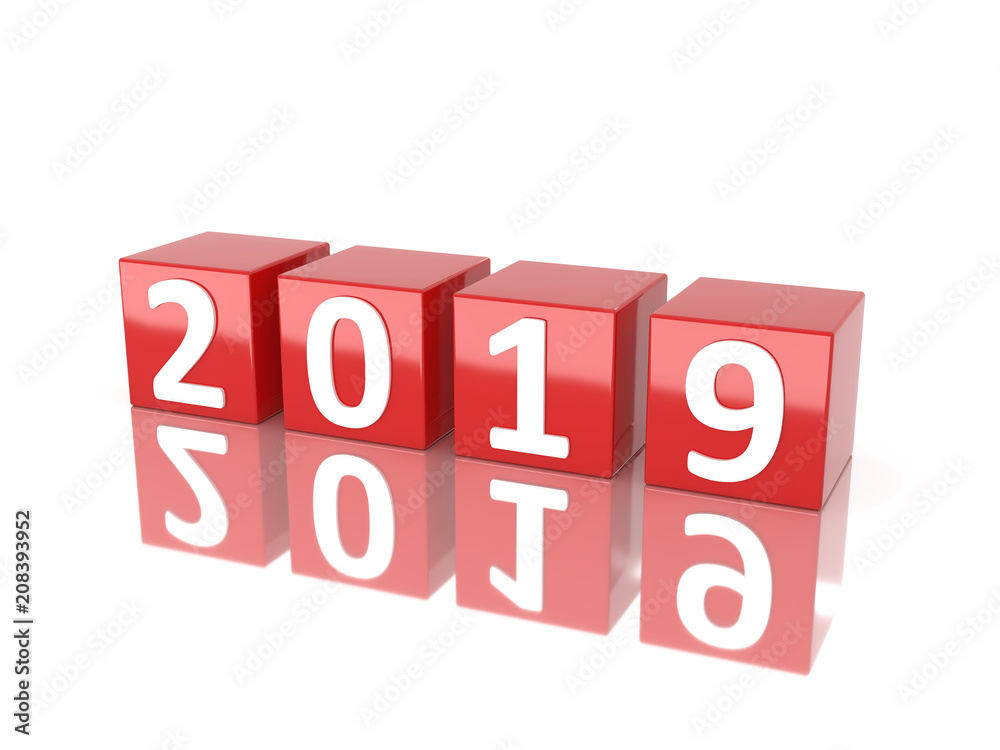 New Year 2019 Creative Design Concept - 3D Rendered Image New Year 2019 Creative Design Concept - 3D Rendered Image