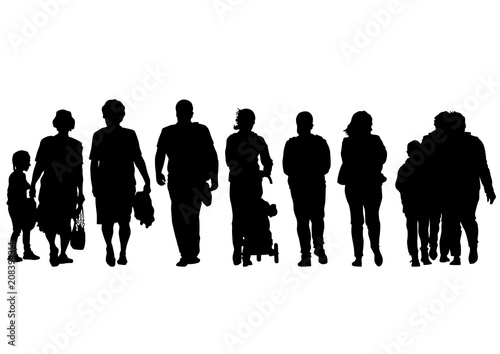 Big crowds people on white background