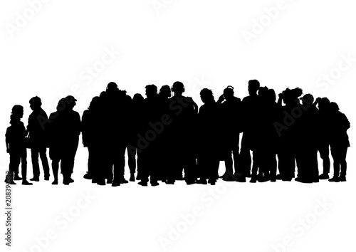 Big crowds people on white background